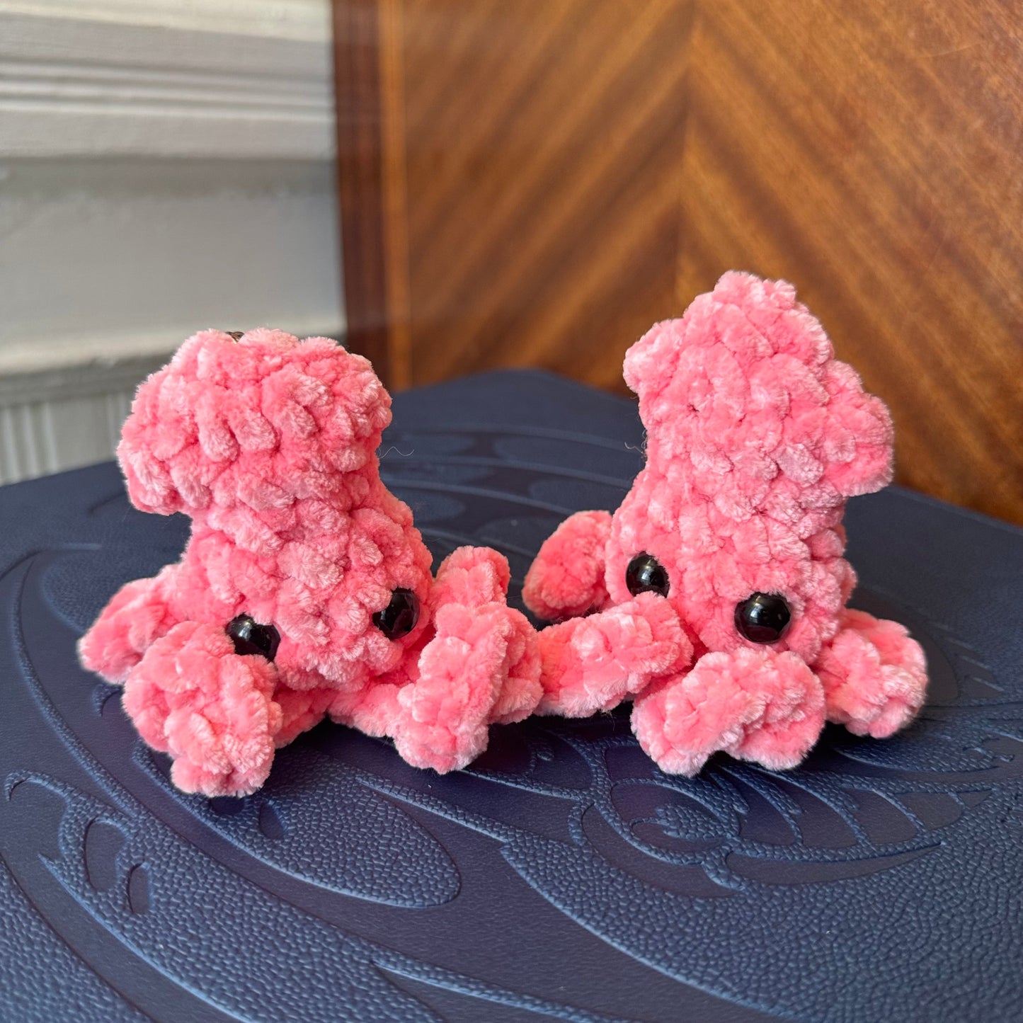Crochet Squid keychain, handmade mini squid, Amigurumi plush for your keys, phone, wallet