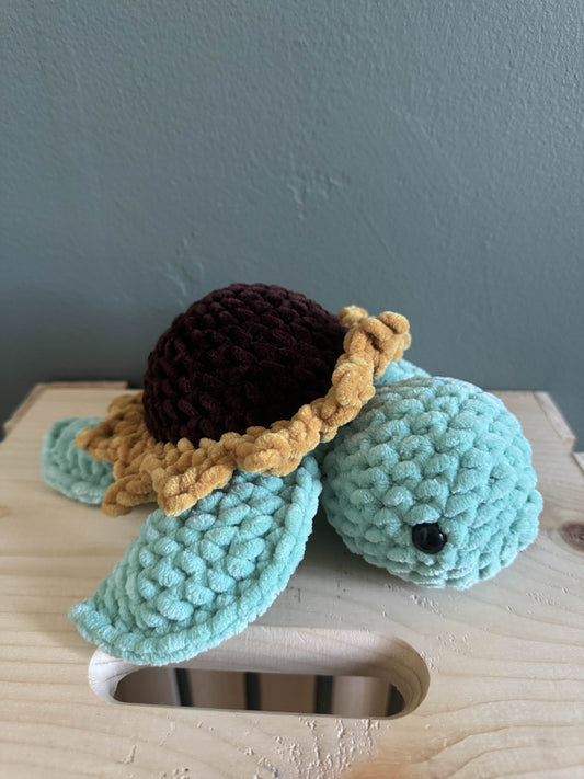 Small Crochet Turtle, Food Themed Turtle, Handmade, Flower Themed Turtle, Small Turtle Plush, Desk plush, Amigurumi